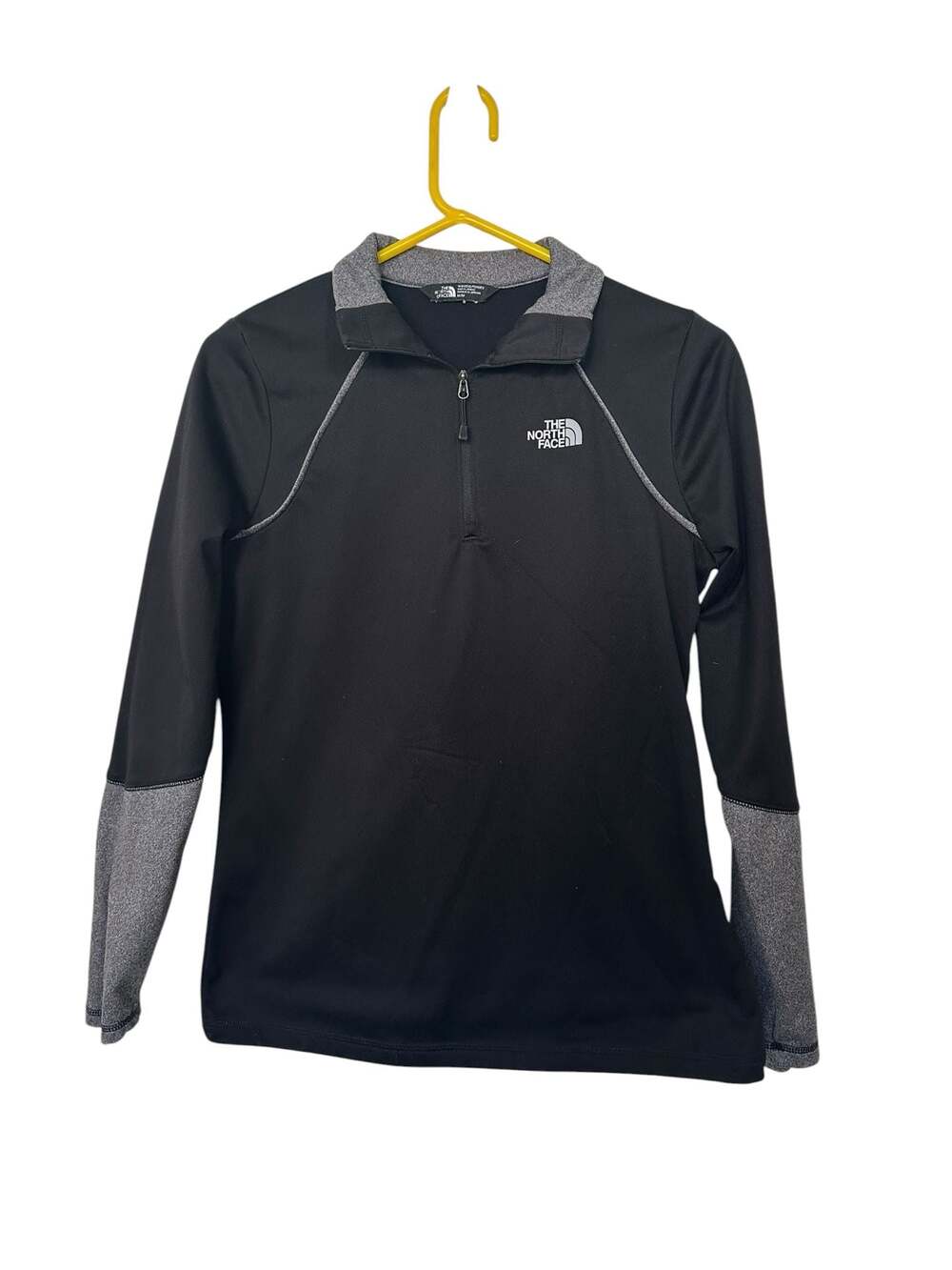 The North Face Women’s Medium Black Gray Quarter Zip Pullover Stretch Athletic T - Picture 1 of 14